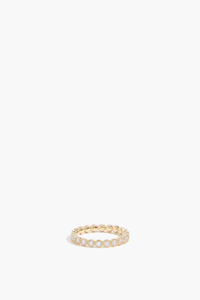 Bezel Diamond Band in 14k Yellow Gold