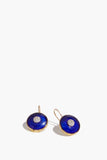 Reverie Estate Jewelry Earrings Cobalt Blue Enamel Disc Earrings in 14k Gold