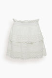 Georgina Eyelet Tiered Skirt in White