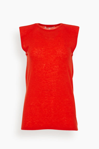 Tibi Tops Skinlike Mercerized Wool Tube Tank in Red