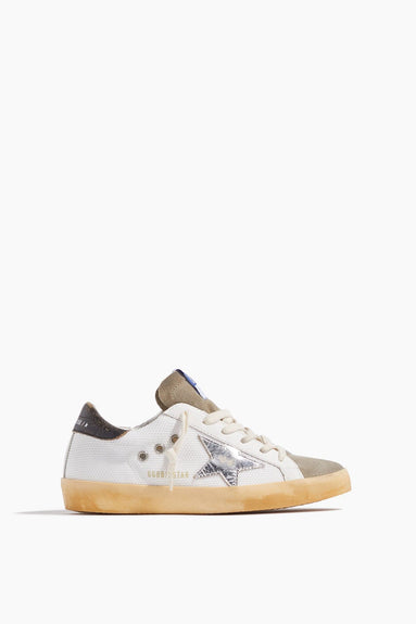 Golden Goose Shoes Sneakers Superstar Net Sneaker in White/Taupe/Silver/Black