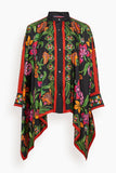 La Double J Tops Foulard Shirt in Folk Flowers Nero Placee