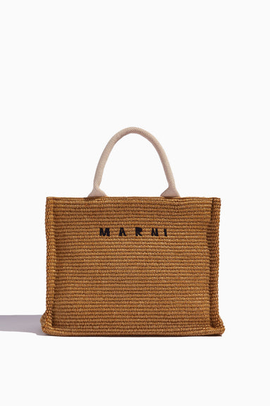 Marni Top Handle Bags Small Basket Bag in Raw Sienna Natural