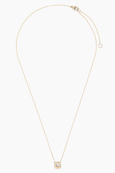 Dana Rebecca Necklaces Sadie Pearl Double Baguette Tag Necklace in Yellow Gold Dana Rebecca Sadie Pearl Double Baguette Tag Necklace in Yellow Gold