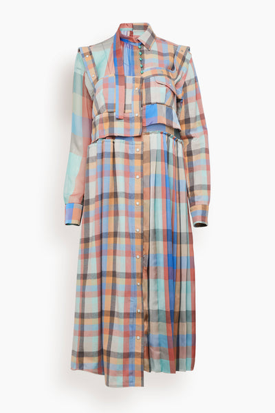 正規店仕入れの sacai Glencheck Mix Dress ロングワンピース - biela.ec