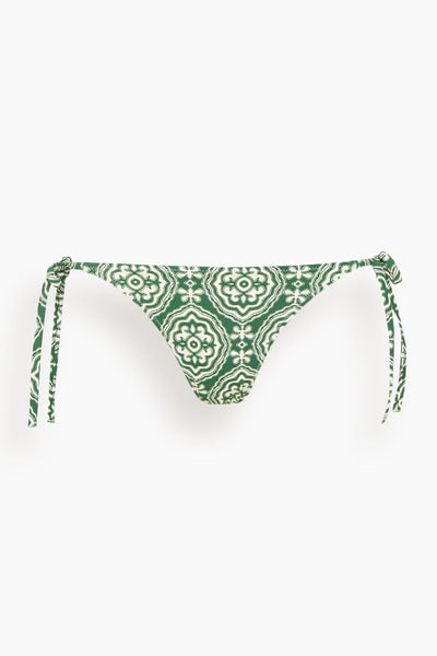 Medallion String Bikini Bottom in Deep Green