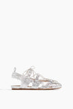 Simone Rocha Strappy Flat Sandals Lace-Up Sporty Ballerina in Silver