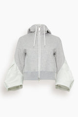 Sacai Sponge Sweat Nylon Twill Hoodie in Light Gray – Hampden