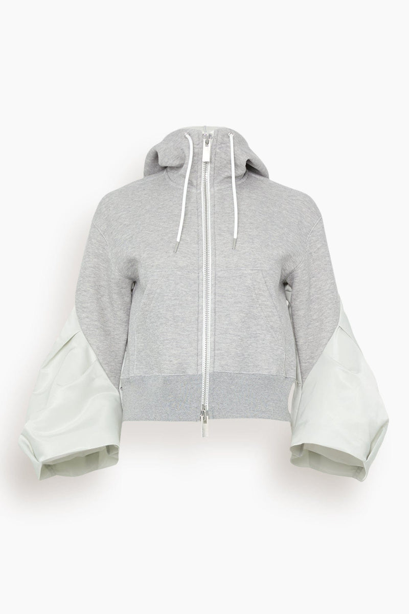 Sacai Sponge Sweat Nylon Twill Hoodie in Light Gray – Hampden Clothing