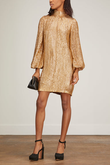 Dice Kayek Dresses Sequined Mini Dress in Gold