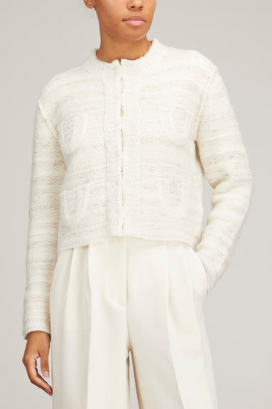 Dorothee Schumacher Sweaters Charming Texture Cardigan in Camellia White Dorothee Schumacher Charming Texture Cardigan in Camellia White
