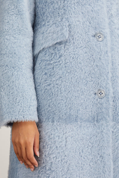 Dorothee Schumacher Coats Cozy Attraction Coat in Blurred Blue Dorothee Schumacher Cozy Attraction Coat in Blurred Blue