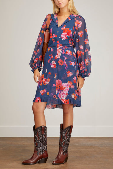 Dorothee Schumacher Tops Floral Freedom Blouse in Blue Pink Mix Dorothee Schumacher Floral Freedom Blouse in Blue Pink Mix