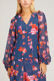 Dorothee Schumacher Tops Floral Freedom Blouse in Blue Pink Mix Dorothee Schumacher Floral Freedom Blouse in Blue Pink Mix