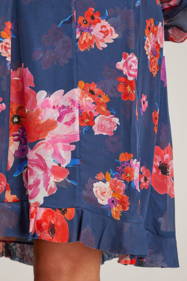 Dorothee Schumacher Skirts Floral Freedom Skirt in Blue Pink Mix