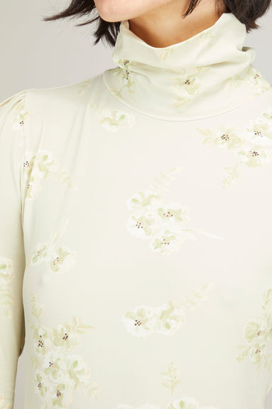 Dorothee Schumacher Tops Floral Movement Turtleneck Top in Floral Green Mix