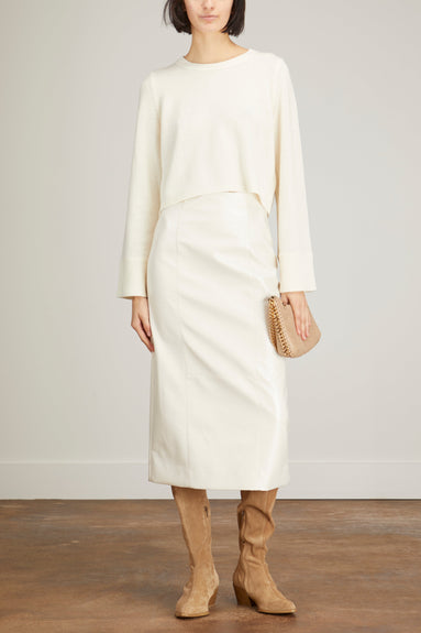 Dorothee Schumacher Skirts Shiny Statement Skirt in Eggshell