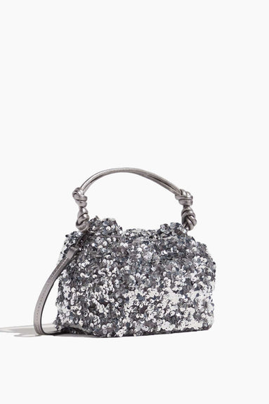 Dorothee Schumacher Cross Body Bags Softly Sparkles Small Pouch Bag in Dark Metal Gray Dorothee Schumacher Softly Sparkles Small Pouch Bag in Dark Metal Gray
