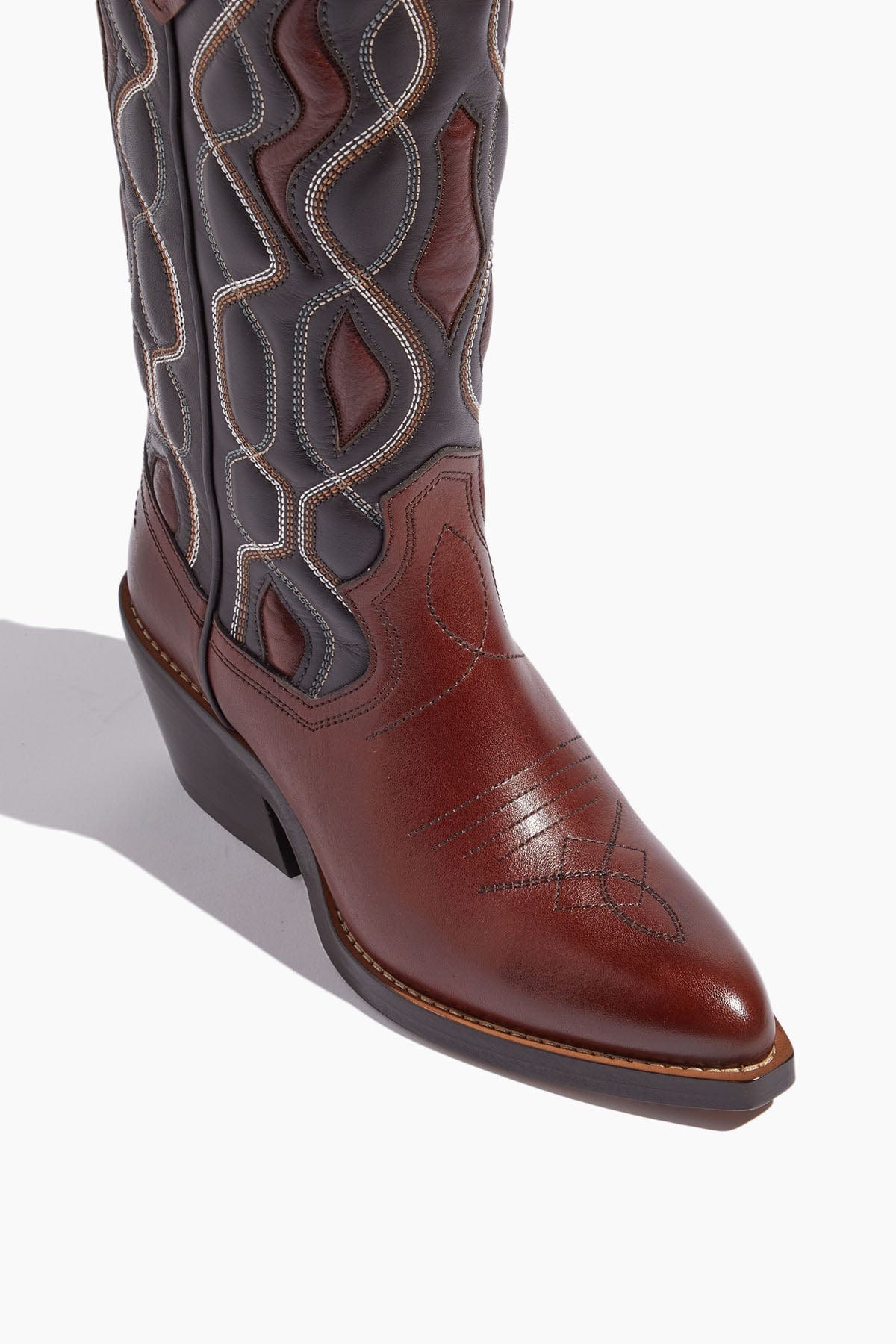 Dorothee Schumacher Boots Western Edginess Cowboy Boot in Brown Mix