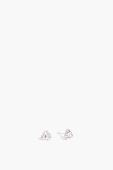 Samira 13 Earrings Topaz Triangle Diamond Stud Earring in 18k White Gold