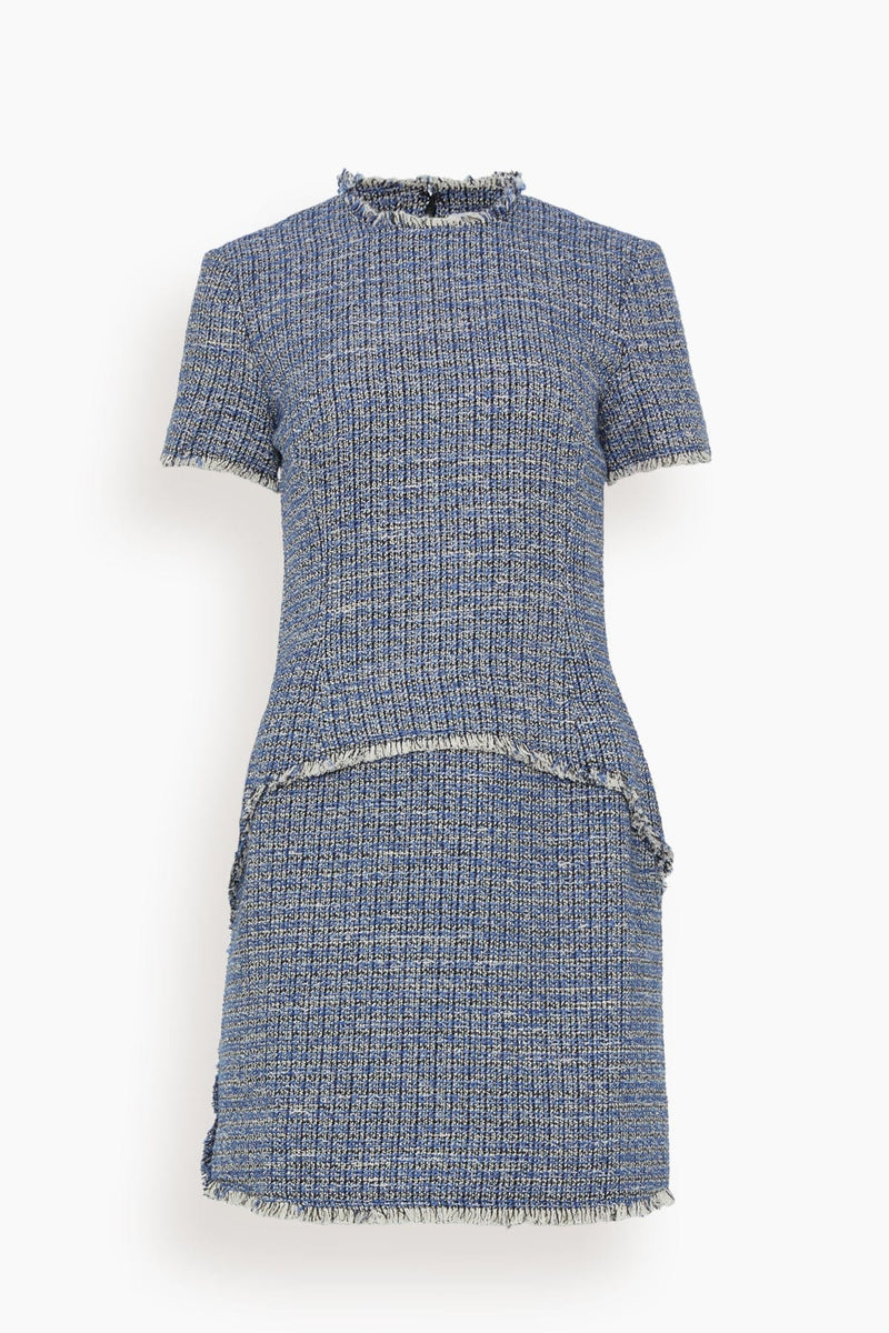 Proenza Schouler White Label Tweed Mini Dress in Blue Multi