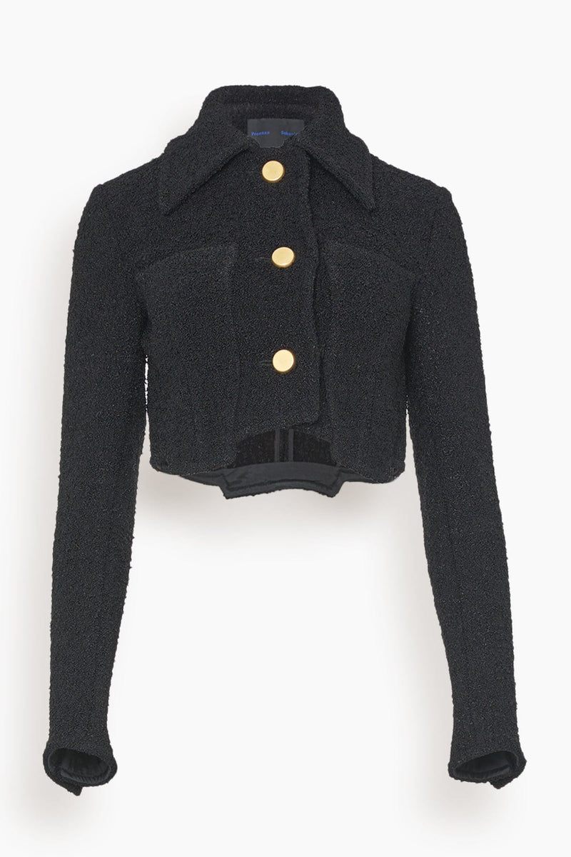 Proenza Schouler Stretch Boucle Crop Jacket in Black – Hampden