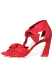 Loeffler Randall Shoes Nan Ankle Tie Heel in Bright Red