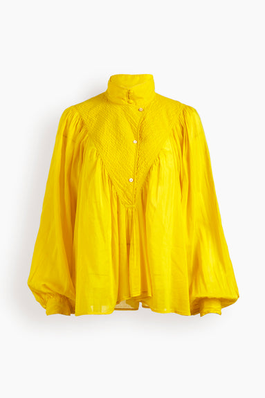 Cotton Silk Voile Bohemian Shirt in Soleil