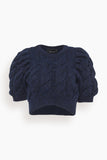 Simone Rocha Skirts Cropped Short Puff Sleeve Jumper in Navy