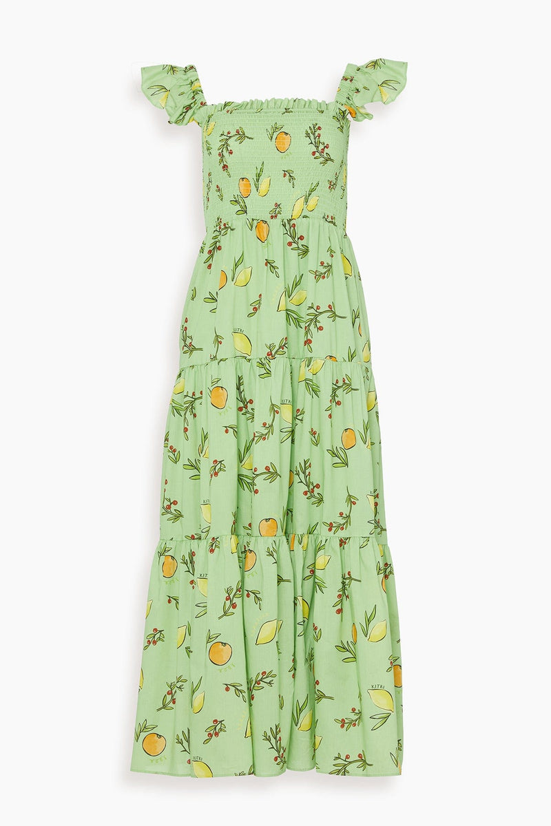 Kitri Aisha Maxi Dress in Green Citrus – Hampden Clothing