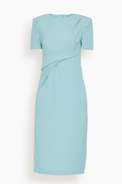 Short Sleeve Midi Dress in Light Blue