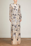 Erdem Dresses Malvina Floral Gown in Pink/Silver