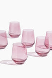 Estelle Colored Glass Glassware Colored Stemless Wine Glasses in Rose - Set of 6 Estelle Colored Stemless Wine Glasses in Rose