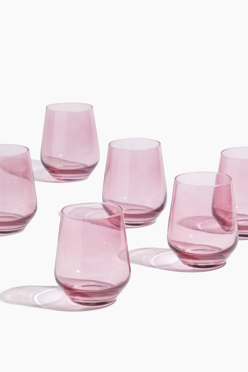 Estelle Colored Wine Stemless Glasses - Set of 6 {Black}