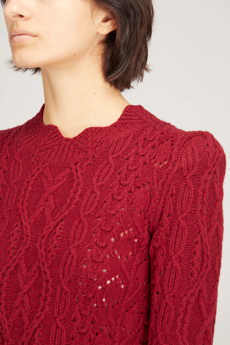 Etoile Isabel Marant Emi Hampden in Pullover Clothing – Raspberry
