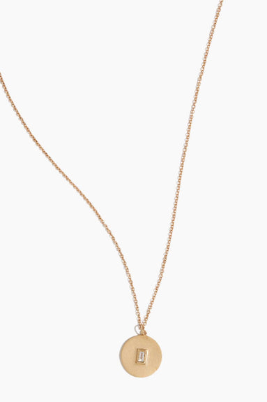 Theodosia Necklaces Diamond Disk with Baguette Necklace