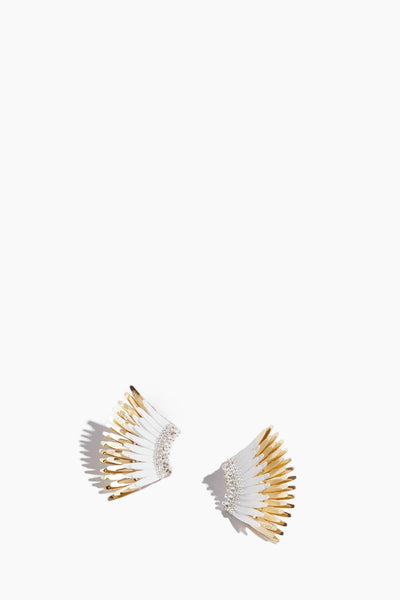 Mini Madeline Earrings in White/Gold