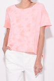 Alex Mill Clothing Solid Short Sleeve Boatneck Fleece Top in Coral Pink