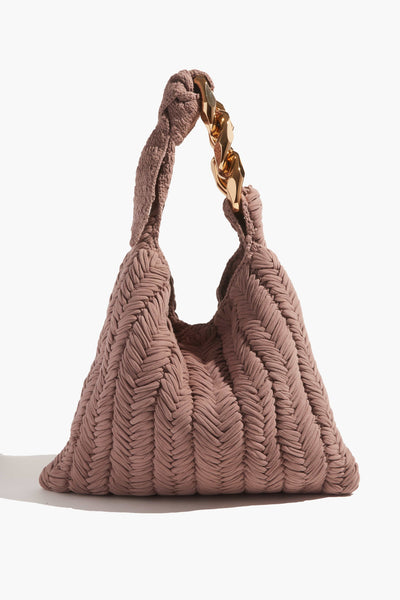 Small Chain Hobo Bag in Taupe
