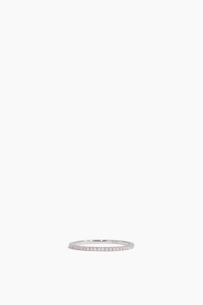 Micro Pave Eternity Very Thin Band Ring in 14k White Gold