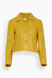 Proenza Schouler White Label Jackets Cropped Leather Blazer in Sulphur