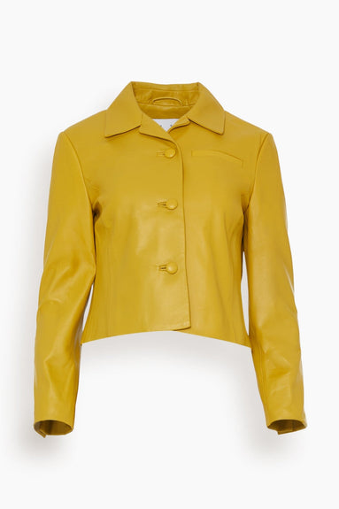 Proenza Schouler White Label Jackets Cropped Leather Blazer in Sulphur