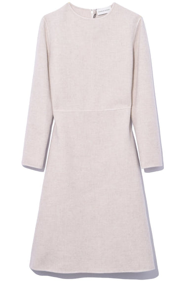 Mansur Gavriel Clothing Double Face Cashmere Long Sleeve Dress in Beige Melange