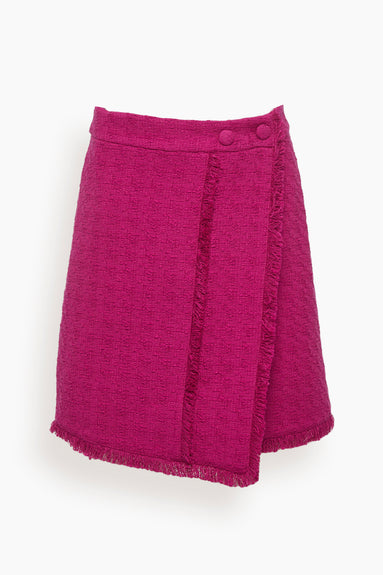 Tweed Mini Skirt in Magenta