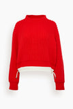Wool Knit Pullover in Red