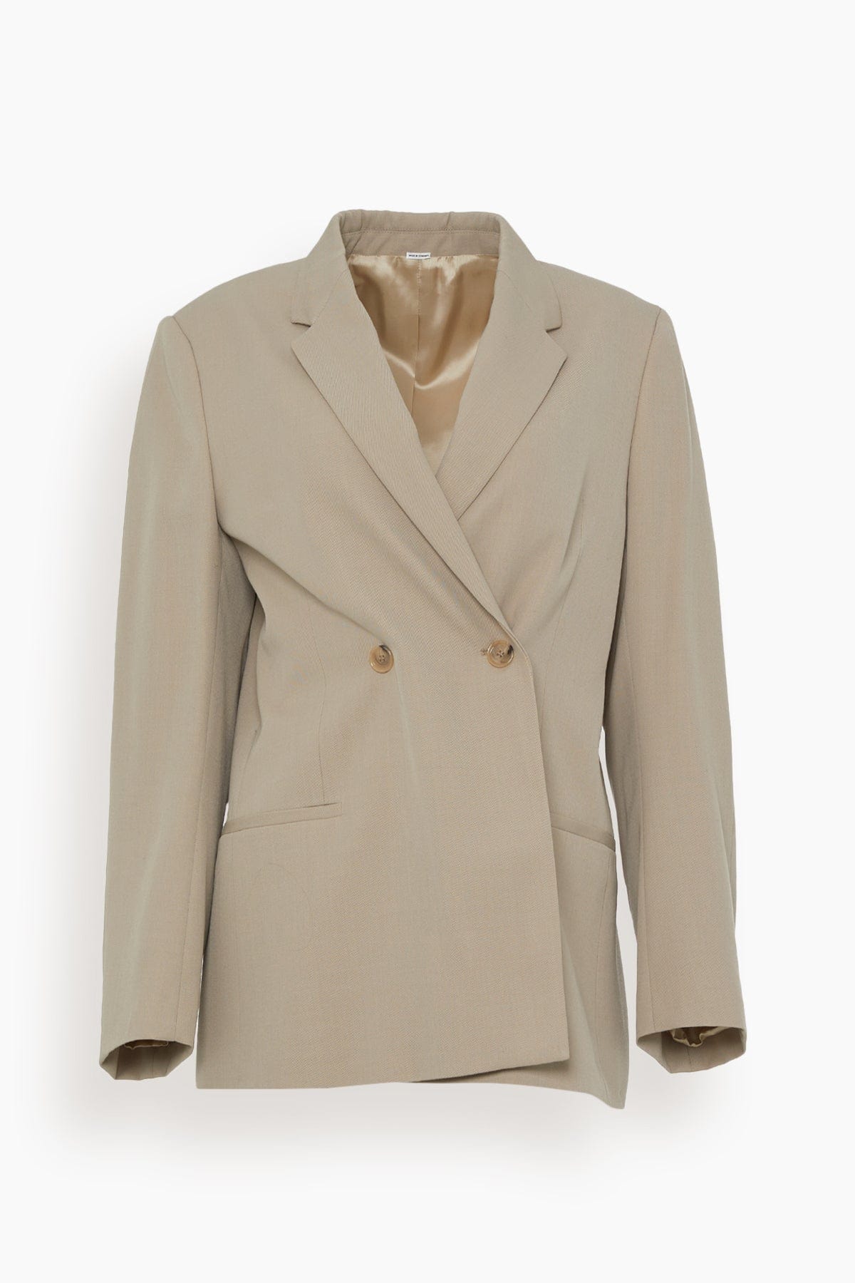Toteme Jackets Double Breasted Vent Blazer in Beige