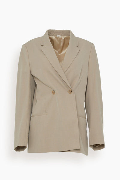 Double Breasted Vent Blazer in Beige