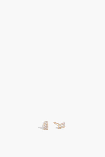 Baguette Bar Studs in 14k Yellow Gold