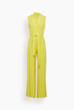 Sleeveless Belted Jumpsuit in Citron