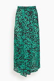 Christian Wijnants Skirts Fluid Elastic Waistband Skirt in Green Dots